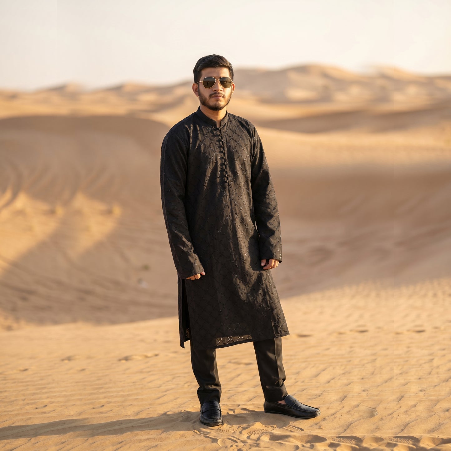 Black Kurta with Trouser | Chikankari