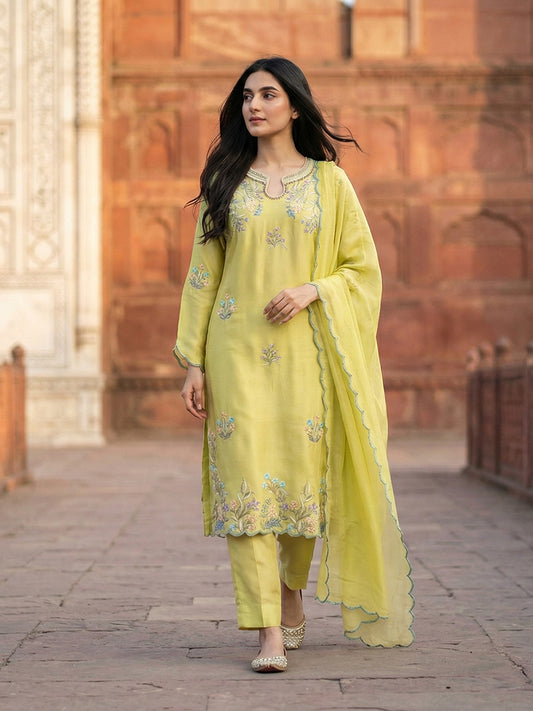Luxury Pure Self Lawn Lemon Shirt | Designer Summer Pret Wear