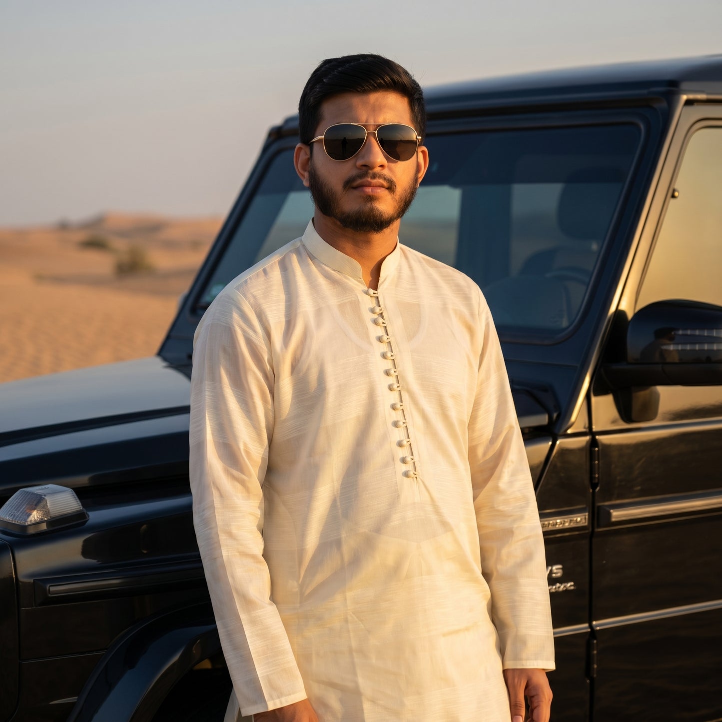 Self Stripe Summer Kurta with Straight Trouser – Lemon